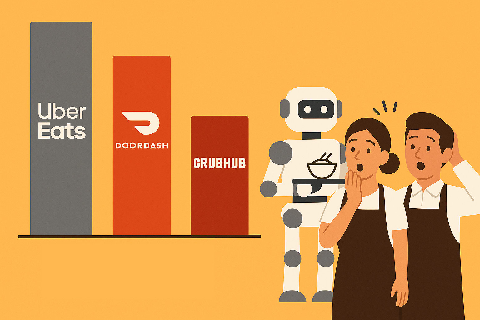 robot with uber and doordash bar chat thumbnail