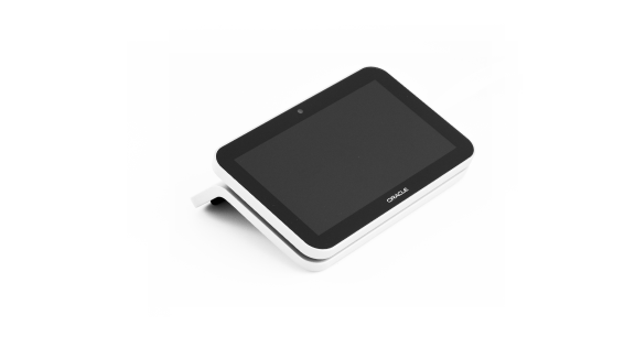 A small, white electronic device with a black screen and a front-facing camera. The words "instore" are written below the screen.