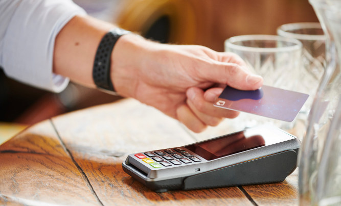 Point of Sale system showing a coffee shop menu, order details, and payment options. Total due is $10.50 with items: Cappuccino $3.50, Black Coffee $3.00, and Caffe Latte $4.00.